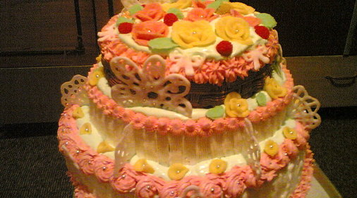 Торт Бисквитный, трехъярусный