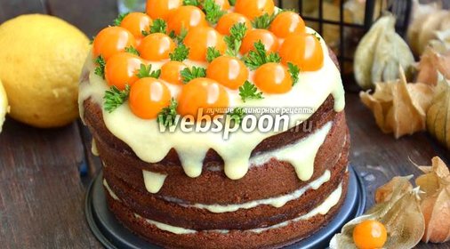 Лимонный торт с физалисом