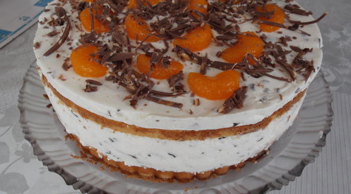 Торт мандариновый без выпечки