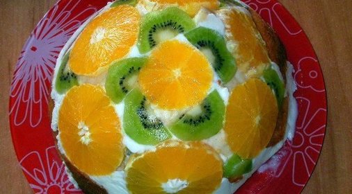 Торт суфле с фруктами