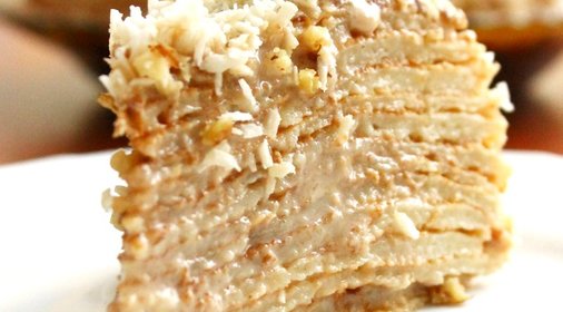 Блинный торт с кремом из сгущенного молока