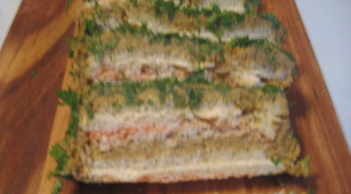 Бутербродный торт с паштетом