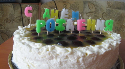 Торт творожно-иогуртовый с апельсиновым желе