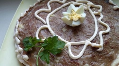 Торт печеночный из куриной печени (с молоком)