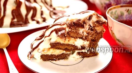 Торт из пряников с бананами и сметаной