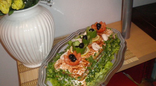 Торт соленный,бутербродный,с тунцом