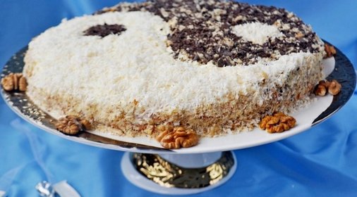 Торт из белой фасоли Инь-янь