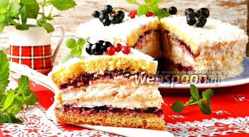 Торт с безе и бисквитом