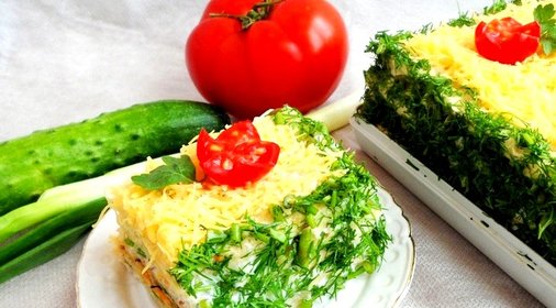 Закусочный торт из вафельных коржей