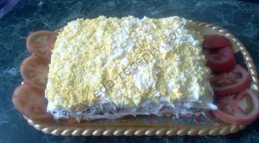 Салат Торт Наполеон из коржей с курицей