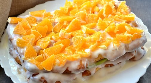 Торт из заварного теста с фруктами