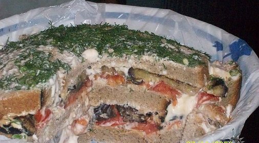 ТОРТ ИЗ БАКЛАЖАН И ПОМИДОР