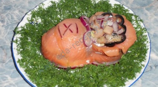Салат торт с семгой Башмачок