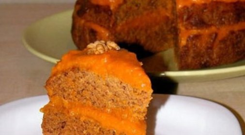 Торт с бананом, апельсином и курагой