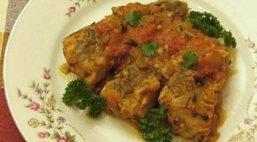 Торт с клубникой и ревенем