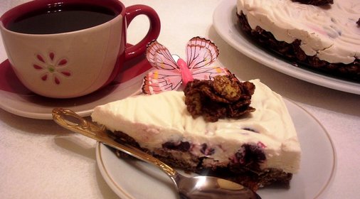 Творожный торт с вишней и кукурузными хлопьями . С благодарностью Лене 72