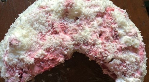 сливочно-клубничный тортик