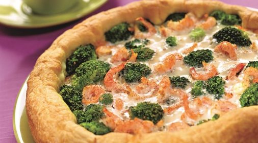 Торт с брокколи и креветками