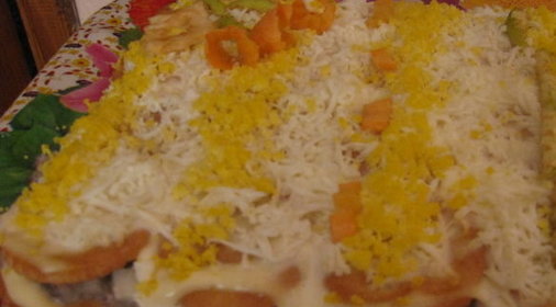 Закусочный тортик с крекерами.