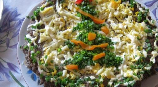 Новогодний печеночный торт