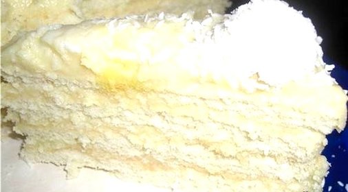 Нежный кокосовый торт со сметанным кремом