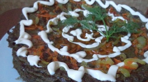 Закусочный печеночный торт