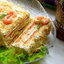 Закусочный торт «Наполеон» с подкопченной сёмгой, печенью трески и икрой селёдки