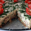 Сырный торт с ветчиной и грибами