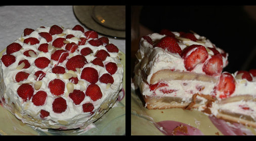 Клубничный торт со сливками