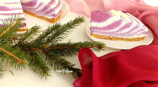 Двухцветный творожный торт