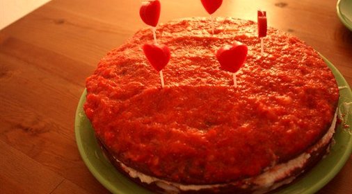 Ежевично-клубничный торт с творожным кремом