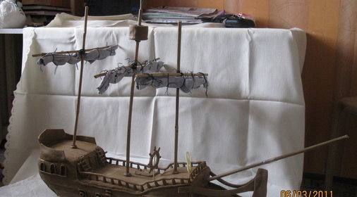 Пиратский корабль из торта Наполеон