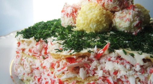 Закусочный торт Крабовый рай