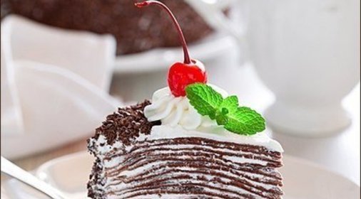 Торт из шоколадных блинчиков со сливочно-шоколадным кремом