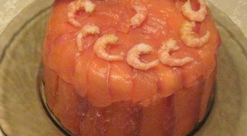 Салат-торт из морепродуктов