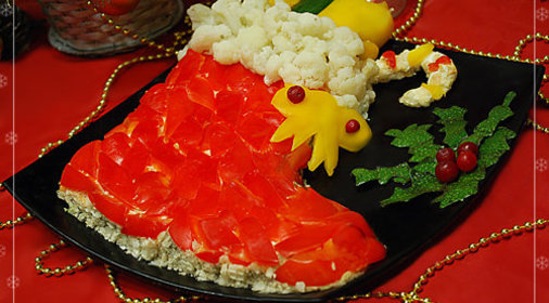 Закусочный торт Сапожок с подарками