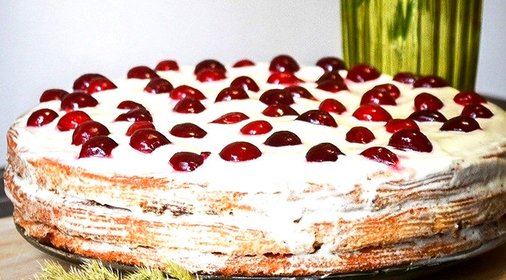 Вишневый торт со сметанным кремом