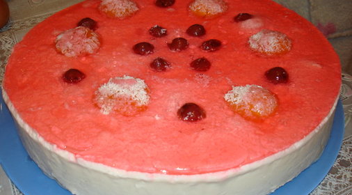 Торт Cнежок с абрикосами