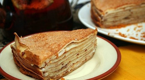 Блинчатый торт с грибами