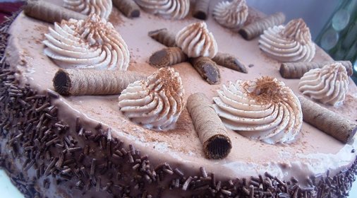 Шоко-сырный торт с кофейным бисквитом