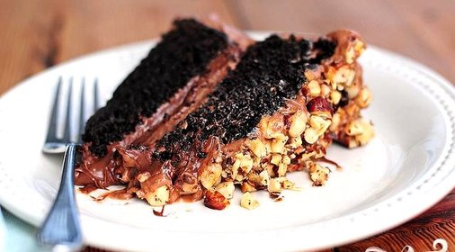 Шоколадный пирог с орехами