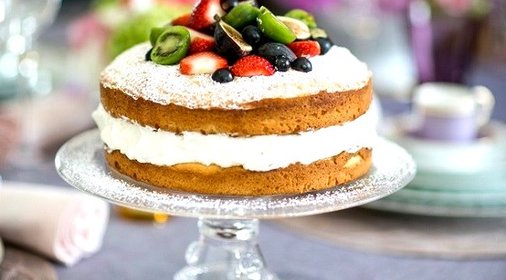 Бисквитный торт с кремом