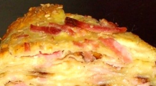 Сырный торт с ветчиной