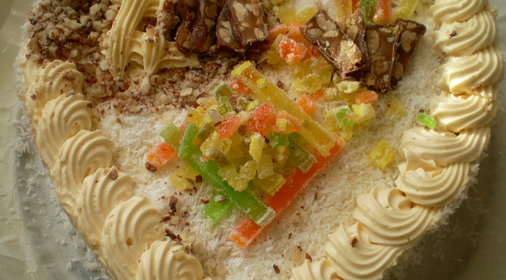 торт пылающая сердечко