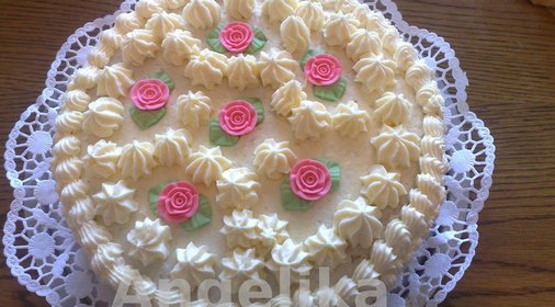 Бисквитный торт с кремом из пудинга