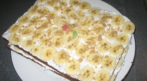 Шоколадно-банановый торт