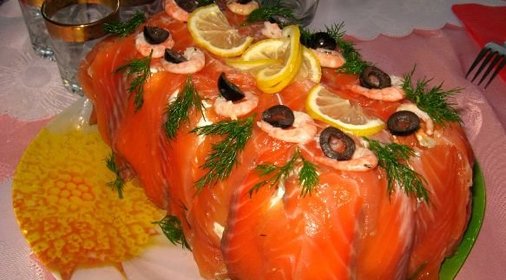 Бутербродный тортик «Рыбный»