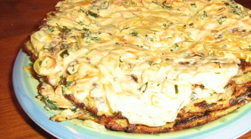 Закусочный тортик из цуккини