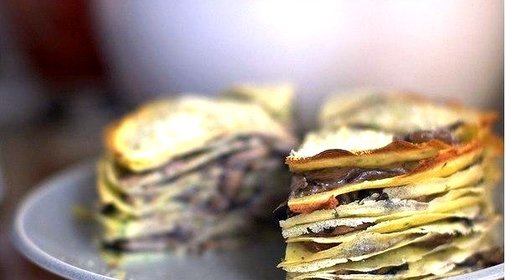 Грибной торт из блинов