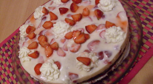 Торт Панна Котта с клубникой